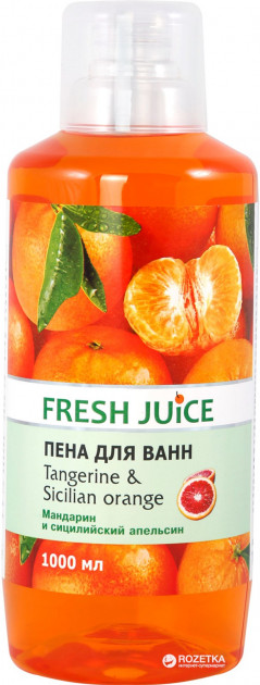 Fresh Juice Пена для ванн 1л. Мандарин+сицилийский Апельсин Производитель: Украина Эльфа